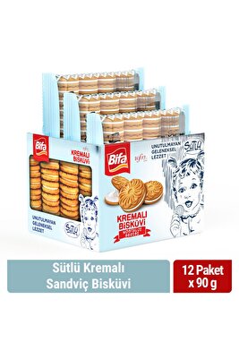 Nostalji Sütlü Kremalı Sandviç Bisküvi 1080 gr ürün fotoğrafı