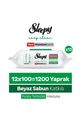 Easy Clean Premium Beyaz Sabun Katkılı Yüzey Temizlik Havlusu Mendili 12x100 (1200 Yaprak) ürün fotoğrafı