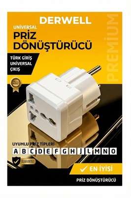 Universal Çevirici Priz Amerikan Fiş Amerikan Ingiliz Çin Fişlerini Türkiye Standartlarına Çevirir ürün fotoğrafı