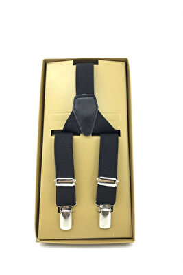 2.5 Cm Siyah Salopet Pantolon Askı ürün fotoğrafı
