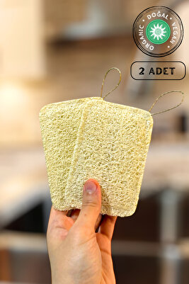 %100 Doğal Kabak Lifi Bulaşık Süngeri (2 Adet) Etkili Yağ ve Kir Çıkarıcı ürün fotoğrafı