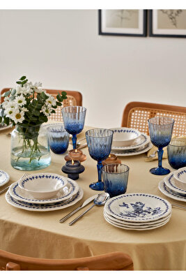 Vanessa Porselen 24 Parça 6 Kişilik Yemek Takımı Mavi ürün fotoğrafı