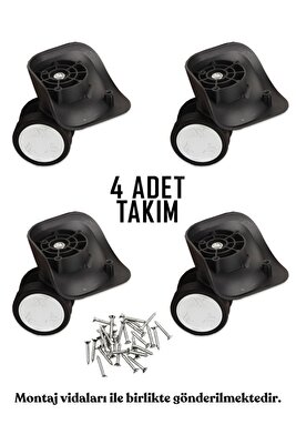 Valiz Tekerleği Çift Teker 01 4 Adet Gri ürün fotoğrafı