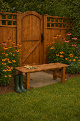 Masif Ahşap Bank Bench Sandalye Mutfak Bank Ceviz 100cm X 30cm Ceviz Renk ürün fotoğrafı