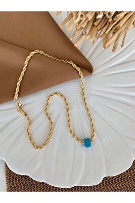 Kadın Nostaljik Boncuklu Burgu Kolye Burgukolye ürün fotoğrafı