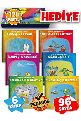 3-7 Yaş Eğitici Öğretici Okul Öncesi Boyamalı Hikaye Çocuk Kitabı Seti 6 Kitap ürün fotoğrafı