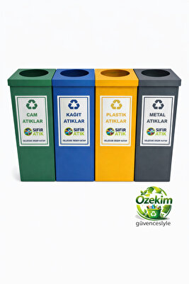 Geri Dönüşüm Sıfır Atık Kutusu 4'lü Set Kargo Dahil ürün fotoğrafı