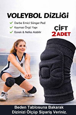 Çiftli Yetişkin Voleybol Dizliği Kaleci Dizliği Kabartma Sünger Destekli ürün fotoğrafı