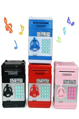 Elektronik Işıklı Sesli Şifreli Kasa Otomatik Kağıt Para Alan Kasa Atm Şifreli Pilli Kumbara ürün fotoğrafı