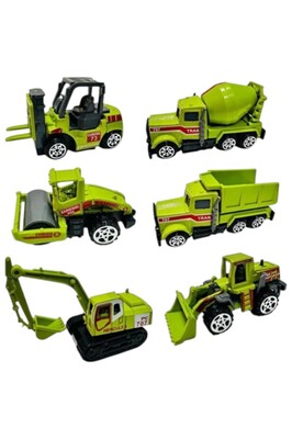 Metal İş Makinaları 6 Lı Oyuncak İş Makinaları Seti ürün fotoğrafı