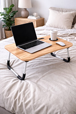 Laptop Sehpa Çalışma Kahvaltı Masası ürün fotoğrafı