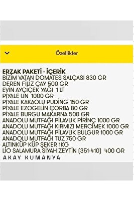 Ramazan Erzak Yardım Kumanya Kolisi 13 Parça ürün fotoğrafı