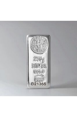 Uluslararası Geçerli Faturalı 250 gr 999,9 Külçe Gümüş ürün fotoğrafı