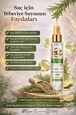 Biberiye Suyu Dökülme Karşıtı Ve Saç Uzamasini Destekleyici Saç Toniği %100 Doğal Ve Saf ürün fotoğrafı