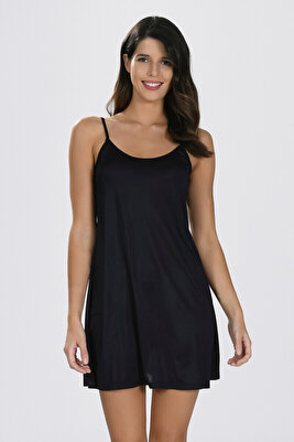 Siyah Kombinezon Elbise Jipon Astar 3851 ürün fotoğrafı