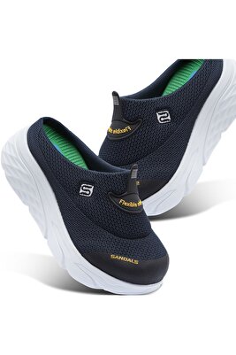 Kadın Dolgu Taban Ortopedik File Sabo Doktor Hemşire Hastane Aşçı Terliği SS001-0278 Lacivert ürün fotoğrafı