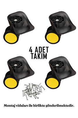 Valiz Tekerleği Çift Teker 01 4 Adet Sarı ürün fotoğrafı