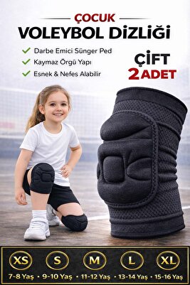 Çiftli Çocuk Voleybol Dizliği Kaleci Dizliği Kabartma Sünger Destekli ürün fotoğrafı