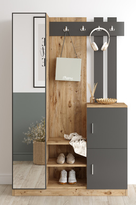 Çam Antrasit Roger Vestiyer Portmanto Ayakkabılık ürün fotoğrafı