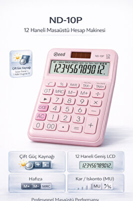 Nd-10p Pastel Pembe Hesap Makinesi ürün fotoğrafı