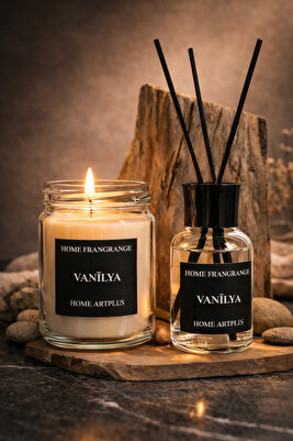 özel Tasarım Kokulu Mum Ve 50 ml oda kokusu Aksesuar Seti ürün fotoğrafı