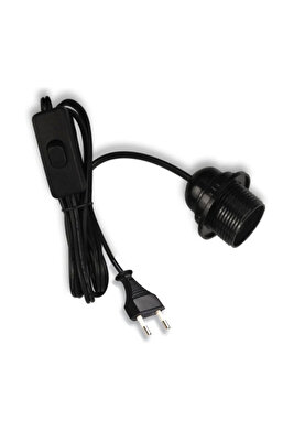 Arapuarlı Aç Kapa Anahtarlı Fişli Kablo Duy 2 Metre Siyah 1656 ürün fotoğrafı