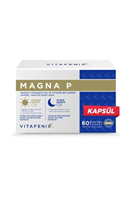 Magna P Magnezyum Takviyesi Glisinat Sitrat Malat Taurat ve B6 Içeren Sabah Gece Magnezyum 60 Kapsül ürün fotoğrafı