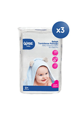 Bebek Temizleme Pamuğu Seti (60x3 180 Adet) ürün fotoğrafı