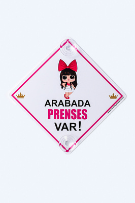 Dikkat Arabada Bebek Var /pleksi 3 MM İkaz Levhası/ Büyük Taçlı Prenses ürün fotoğrafı