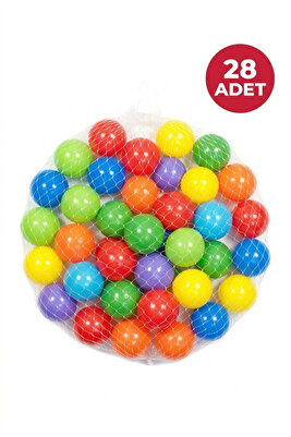 Havuz Topu - Şişme Oyun Havuz Topları 6 Cm 28 Adet - File, Havuz Topu Seti ürün fotoğrafı