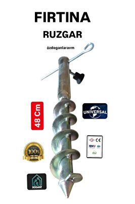 Burgulu Metal Sıkma Aparatlı Plaj Şemsiye Kazığı ürün fotoğrafı