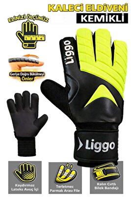 Plonjon Kemikli Kaleci Eldiveni Bilek Bandajlı Parmak Destekli Kaleci Eldiveni 7-8-9-10 ürün fotoğrafı