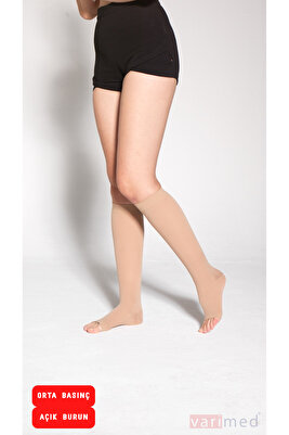 7210 Comfort Ccl2 Orta Basınç Diz Altı Açık Burun Çorabı ürün fotoğrafı