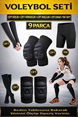 Voleybol Dizliği Voleybol Dirsekliği Kolluk Tayt Çorap Seti ürün fotoğrafı