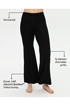 Siyah Şortlu Yoga Pantolon İnce Dökümlü Yoga Pantolon ürün fotoğrafı