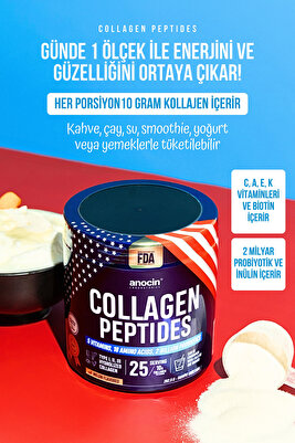 Collagen Peptides+18 Amino Acid+5 Vitamin+2 Milyar Probiotics, %100 SafveDoğal Kolajen Peptit ürün fotoğrafı