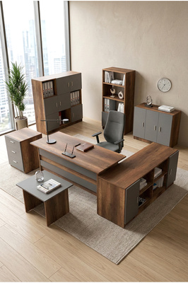 Vario ABCDEFG2 Ofis Masa Makam Takımı Barok-Antrasit ürün fotoğrafı