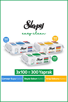 Easy Clean Premium Beyaz Sabun+Çamaşır Suyu+Arap Sabunu Yüzey Temizlik Havlusu Mendili 300 Yaprak ürün fotoğrafı