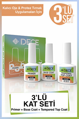 Primer Base Coat Top Coat Seti – Kalıcı Oje İçin 3’lü Kat Seti 10ml ürün fotoğrafı