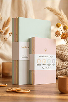 8'li Soft Pastel Çizgisiz Okul Defter Not Defter Seti 10x15 - 13x20 ürün fotoğrafı