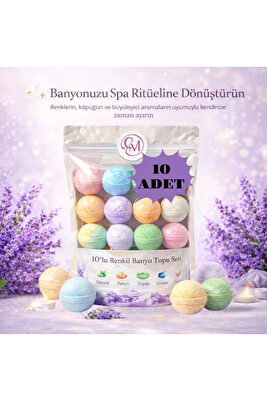 10 Lu 45 Gr. Banyo Topu Manikür Ve Pedikür Boy, Nem Bombası, Banyo Bombası ürün fotoğrafı