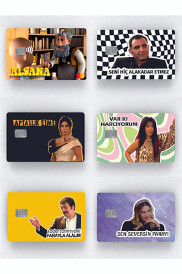 6'lı Kredi Kartı Kaplama Stickeri Papara Tosla Kredi Kartı Için Uyumlu ürün fotoğrafı