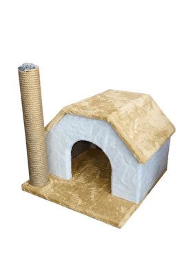 Tek Katlı Kedi Oyun Evi Ve Tırmalama Tahtası Sağlam Ev (ÇOK RENKLİ) ürün fotoğrafı