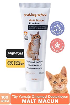 Premium Malt Paste 100.gr Kedi Tüy Yumağı Ve Kusma Önlemeyi Destekleyen Malt Macun ürün fotoğrafı