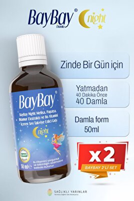 Night damla 2 Adet - Melisa Içeren Takviye Edici Gıda 50 ML ürün fotoğrafı