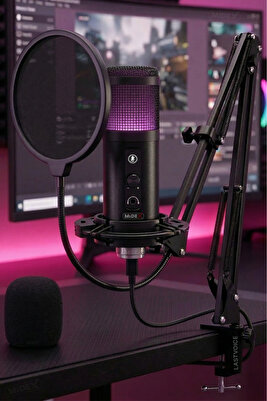 V5 Rgb Set Usb Oyuncu Ve Yayıncı Mikrofonu Condenser Stüdyo ürün fotoğrafı