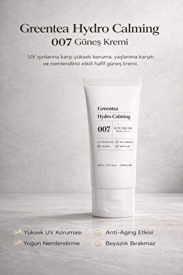 Greentea Hyrdo Calming Sun Cream - Yeşil Çaylı Kimyasal Filtreli Güneş Kremi 60ml ürün fotoğrafı