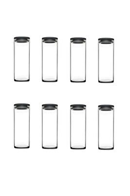 Vakumlu Cam Kavanoz - Cam Erzak Saklama Kabı, 8 Li Gri Pb43756-8 Modeli ürün fotoğrafı