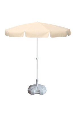 Eğilebilir 2 Metre Çapında Plaj Şemsiyesi + 20 Litre Bidonlu + Taşıma Çantası Hediyeli - Krem ürün fotoğrafı