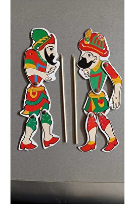Hacivat - Karagöz Mukavva Kukla Oyun Seti (30cm) ürün fotoğrafı